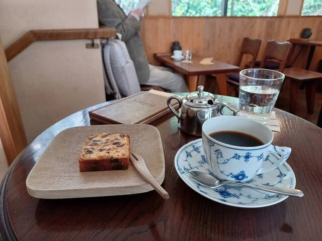 フルーツケーキ&珈琲