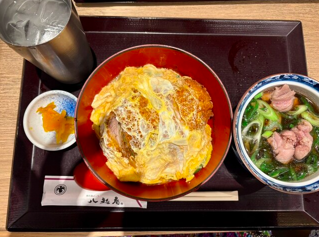 鶏カツ丼とミニ鴨なんばセット