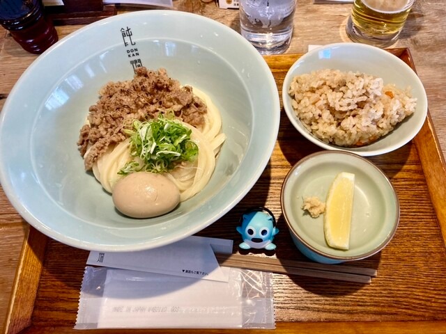 味付煮玉子入り牛玉うどん（冷）