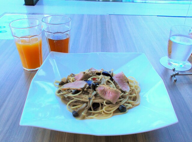 鴨と茄子のペペロンチーノ
