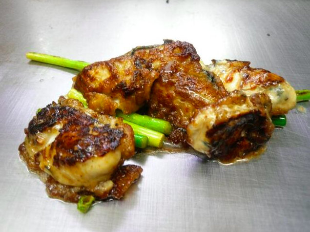 牡蠣の鉄板焼き