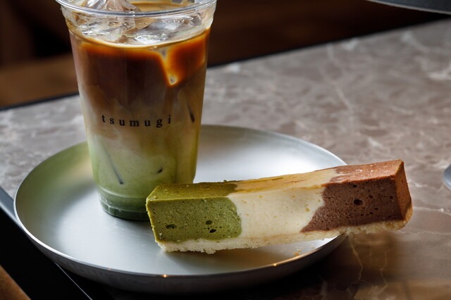 グリーンティーマーブルチーズケーキ