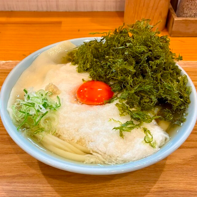 とろろ月見+たっぷりバラ海苔+薬味